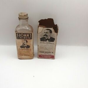 Vintage Sloans Liniment Medicine Bottle & Box